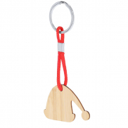 Bambusowy brelok do kluczy, świąteczny motyw - drewno