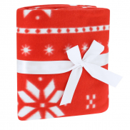 Koc RPET, świąteczny wzór - czerwony