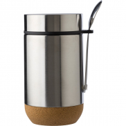 Termiczny pojemnik na żywność 400 ml, łyżka - srebrny