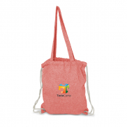 Worek ze sznurkiem i torba na zakupy z bawełny z recyklingu, 2 w 1 | Jamarion - czerwony