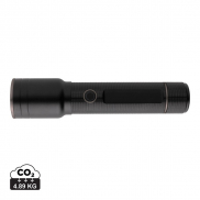 Duża latarka Gear X, ładowana przez USB, aluminium z recyklingu - czarny