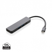 Hub USB 3.0 i USB typu C Terra, wejście HDMI 4K, RABS - szary