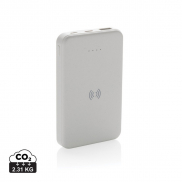 Power bank 5000 mAh, ładowarka bezprzewodowa 5W - biały