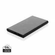 Power bank 4000 mAh z aluminium z recyklingu - czarny