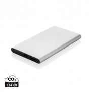 Power bank 4000 mAh z aluminium z recyklingu - srebrny