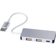 Hub USB i USB typu C - srebrny