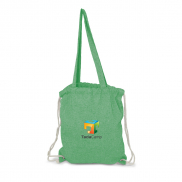 Worek ze sznurkiem i torba na zakupy z bawełny z recyklingu, 2 w 1 | Jamarion - zielony