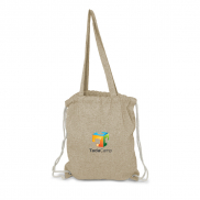 Worek ze sznurkiem i torba na zakupy z bawełny z recyklingu, 2 w 1 | Jamarion - beżowy