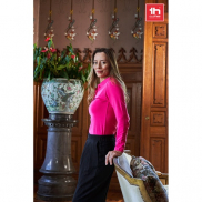 THC BERN WOMEN. Damski t-shirt z długim rękawem - Granatowy - M