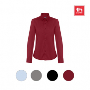 THC PARIS WOMEN. Popelinowa koszula z długim rękawem dla kobiet - Czarny - XXL