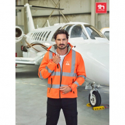 THC ZAGREB WORK. Kurtka softshell o wysokiej widoczności (unisex) - Fluorescencyjny żółty - M