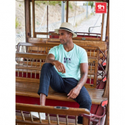 THC FAIR. 100% bawełniany t-shirt - Turkusowa zieleń - M