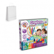 Crayon Factory Kit III. Gra edukacyjna dostarczany z papierową torebką prezentową (100 g/m²) - Biały