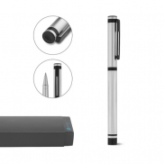 STAIN. Metalowa rolka i klips ze stali nierdzewnej - Satynowy srebrny