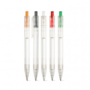 HARLAN. Długopis z rPET z kolorowym przyciskiem - Czerwony