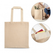 PADOVA. Torba z juco (275 g/m²) z wewnętrzną kieszenią ze 100% bawełny (120 g/m²) - Naturalny