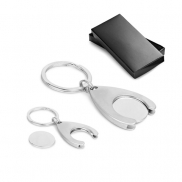 PORTHOS. Metalowy brelok - Satynowy srebrny