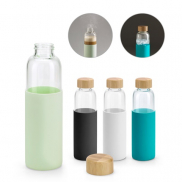 DAKAR. Bamboo and borosilicate glass bottle 600 mL - Jasno zielony