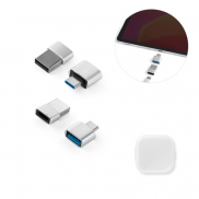 MINSKY. Zestaw 2 aluminiowych adapterów USB-A / USB-C - Satynowy srebrny