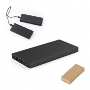 DOROTHY 5. Power bank 5.000 mAh wykonany w aluminium pochodzącego z recyklingu (100% rAL - Czarny