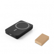 AMPERE 5. Magnetyczny power bank 5 000 mAh z superszybką ładowarką bezprzewodową 15 W wykonany w ABS pochodzącego z recyklingu (
