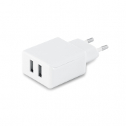 REDI. Adapter USB z ABS z 2 wyjściami - Biały