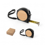 ODENSE V. Taśma o długości 5 metrów wykonana z ABS pochodzącego z recyklingu (100% rABS) i bambusa - Czarny