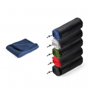 GALLIOT. Polarowy koc (180 g/m²) z poliestru pochodzącego (100% rPET) - Granatowy