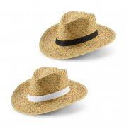 JEAN POLI. Kapelusz ze słomy naturalnej - Czarny