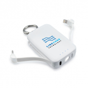 Power bank 4000 mAh, karabińczyk i lampka 1W | Dimetrice - biały