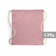 Worek ze sznurkiem z bawełny z recyklingu - fuksja