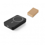 AMPERE 10. Magnetyczny power bank 10 000 mAh z superszybką ładowarką bezprzewodową 15 W wykonany w ABS pochodzącego z recyklingu