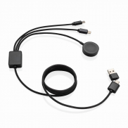 Kabel do ładowania 6 w 1 Terra, bezprzewodowa ładowarka do zegarka - szary