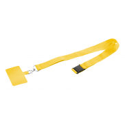 Smycz RPET z uchwytem na telefon - żółty