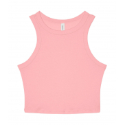 Tank Top Micro Rib Racer - solid pink blend