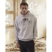 Bluza z kapturem Vintage z logo Fruit (duże) - white