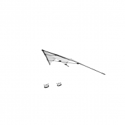 Latawiec dwulinkowy z RPET, pokrowiec - biały