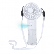 Wentylator kieszonkowy ze spryskiwaczem, smycz - biały
