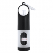 Zasobnik z woreczkami na psie odchody, żel do rąk 30 ml - czarny