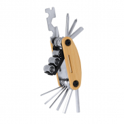 Narzędzie wielofunkcyjne, zestaw narzędzi rowerowych, 15 funkcji - beżowy