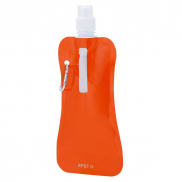 Składany bidon 400 ml z karabińczykiem z RPET - pomarańczowy