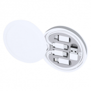 Kabel do ładowania i synchronizacji, 3 adaptery w komplecie, etui z karabińczykiem - biały