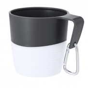 Składany kubek podróżny 340 ml z karabińczykiem - biały