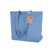 Torba na zakupy z bawełny z recyklingu - niebieski