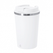 Kubek termiczny 350 ml ze stali nierdzewnej z recyklingu - biały