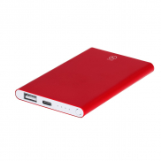 Power bank 4000 mAh z aluminium z recyklingu - czerwony
