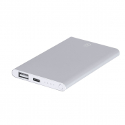 Power bank 4000 mAh z aluminium z recyklingu - srebrny