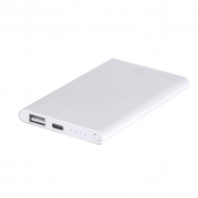 Power bank 4000 mAh z aluminium z recyklingu - biały