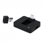 Hub USB 2.0 i USB-C z RABS - czarny