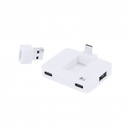 Hub USB 2.0 i USB-C z RABS - biały